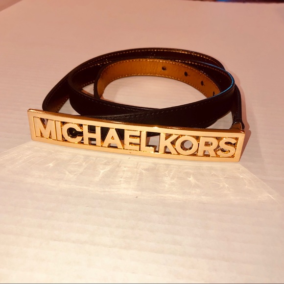 Michael Kors Accessories - MICHAEL KORS GOLD LOGO BELT [XL]